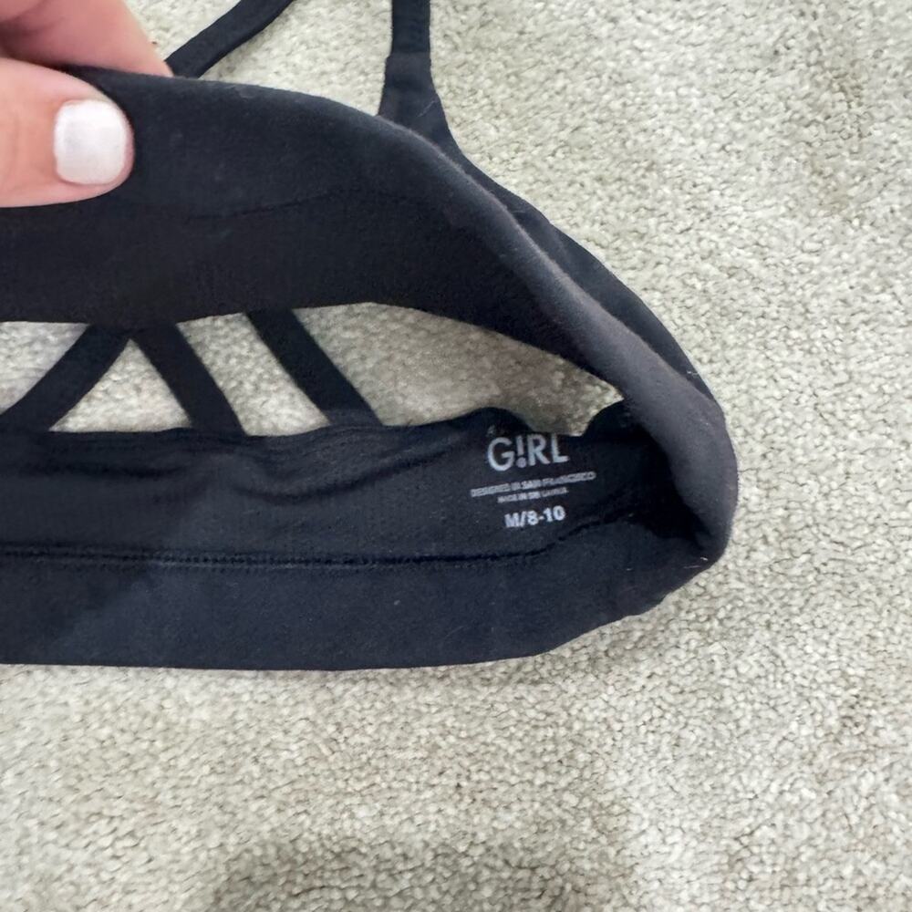 Athleta Girls, black cross back sports bra, size M (8/10) - Picture 4 of 4